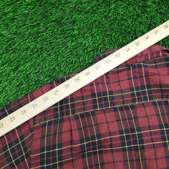 LL-Bean Shacket Shirt Medium 23x30 Red Lined - Picture 3 of 11